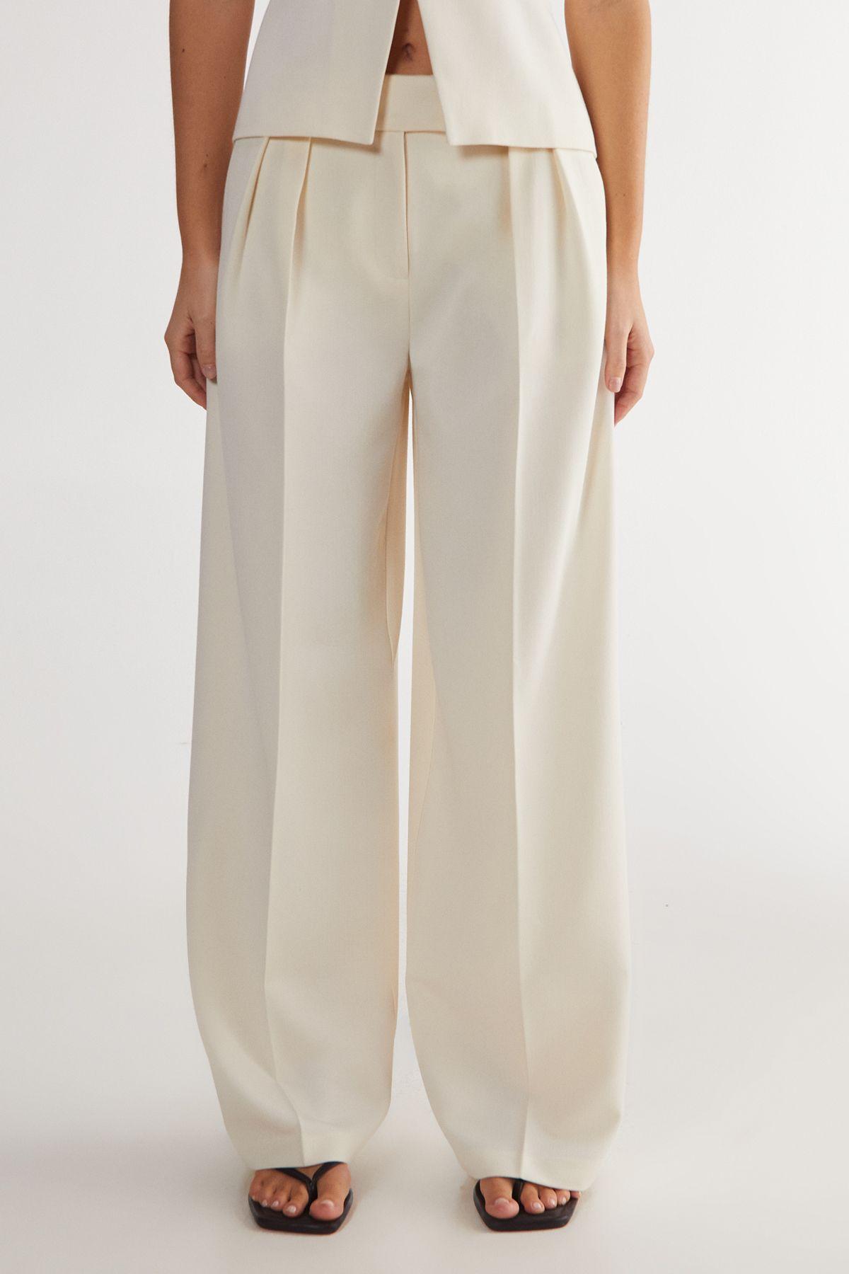 Essentials Pleat Front Tailored Straight Leg Trousers by NASTYGAL