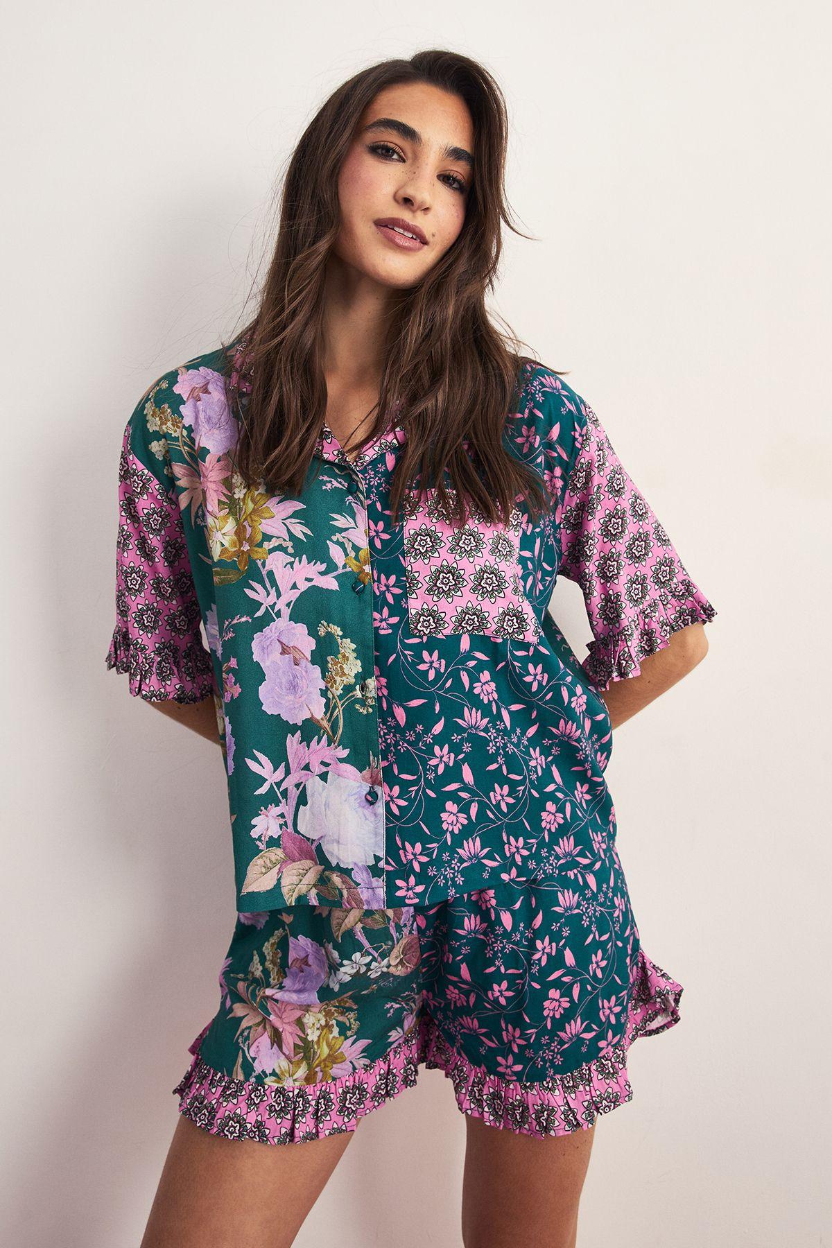 Floral Splice Print Shorts Pajama Set by NASTYGAL