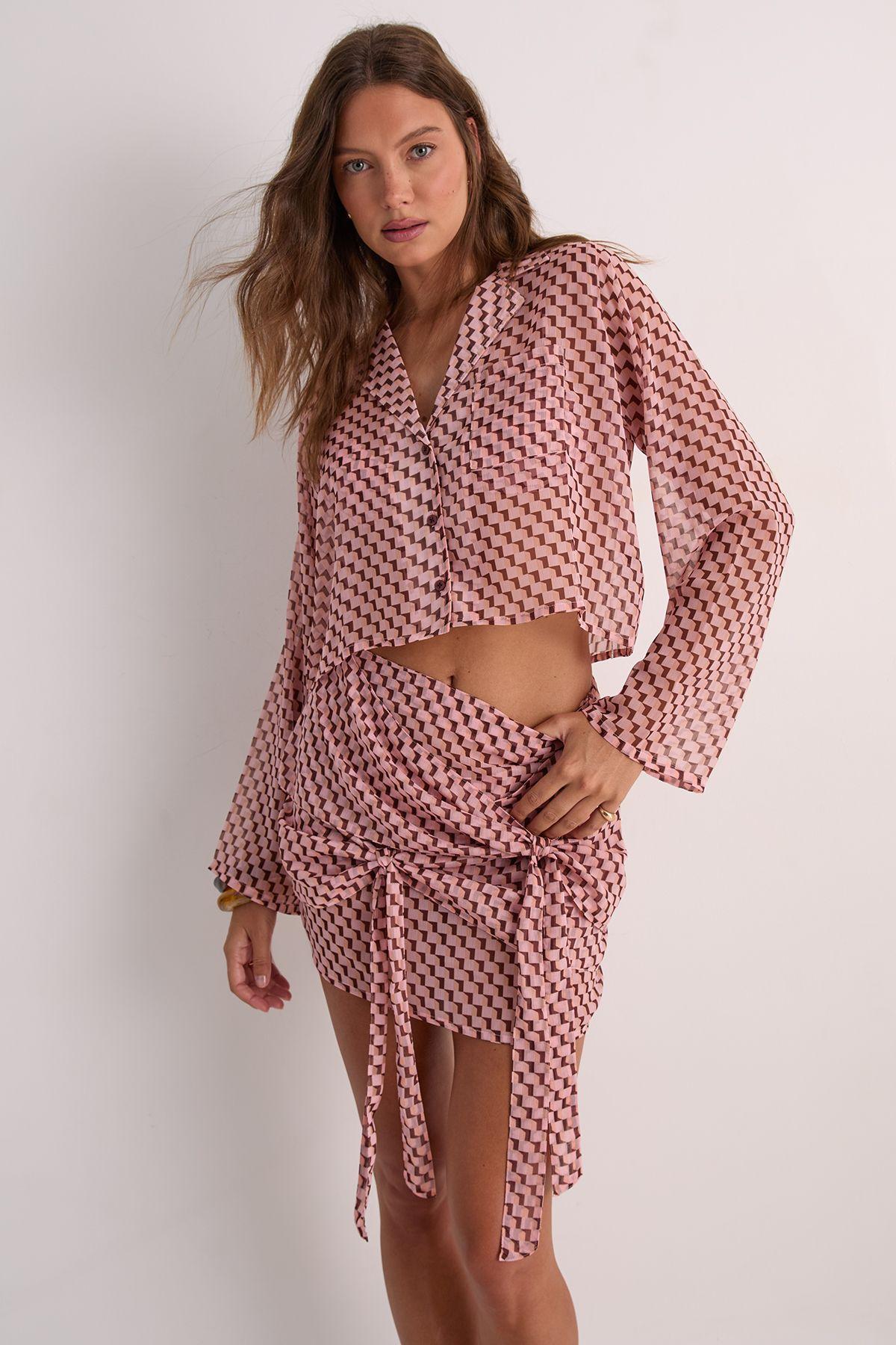 Geo Tie Wrap Beach Skirt by NASTYGAL