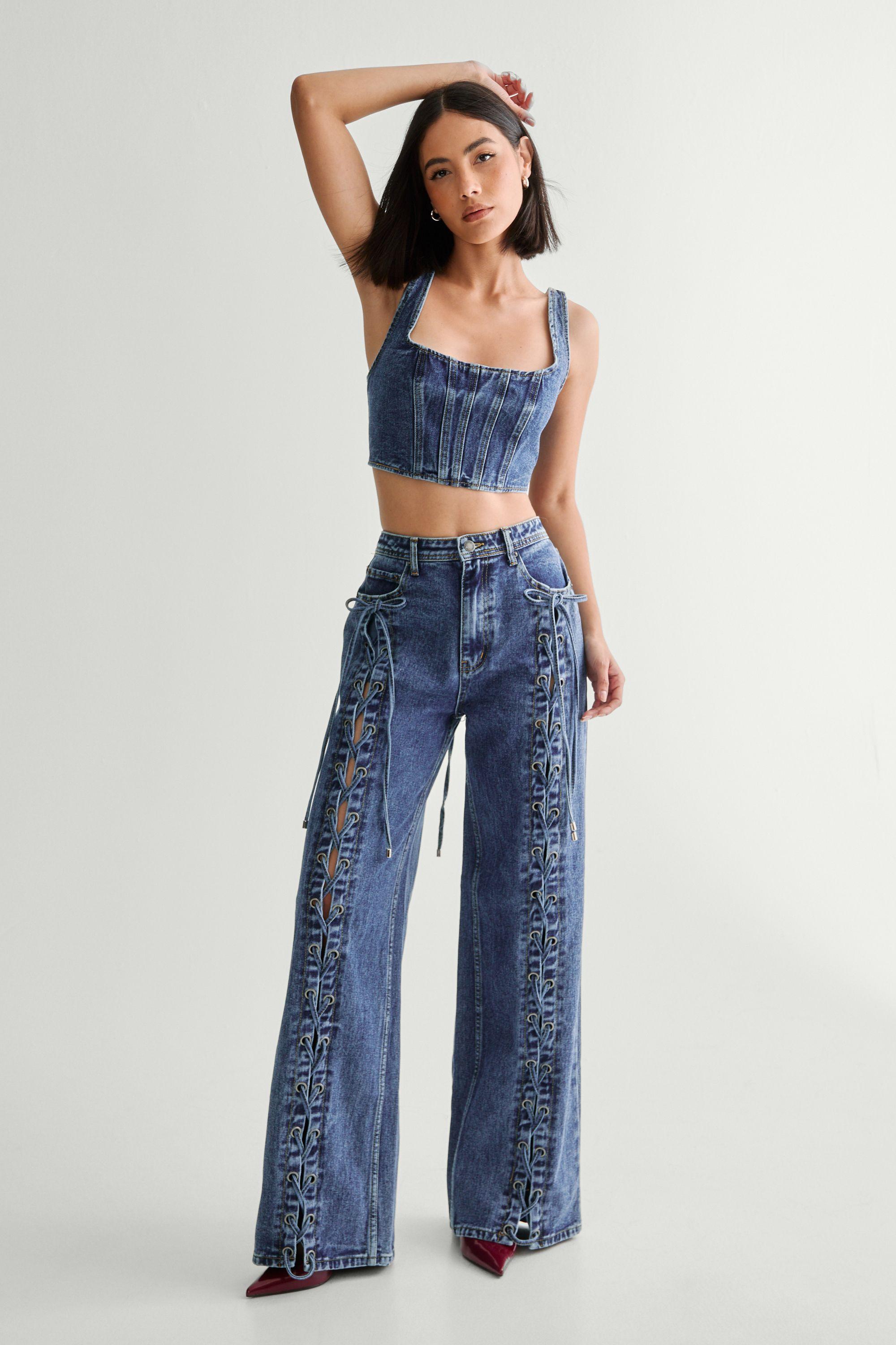 Lace Front Detail Jean by NASTYGAL