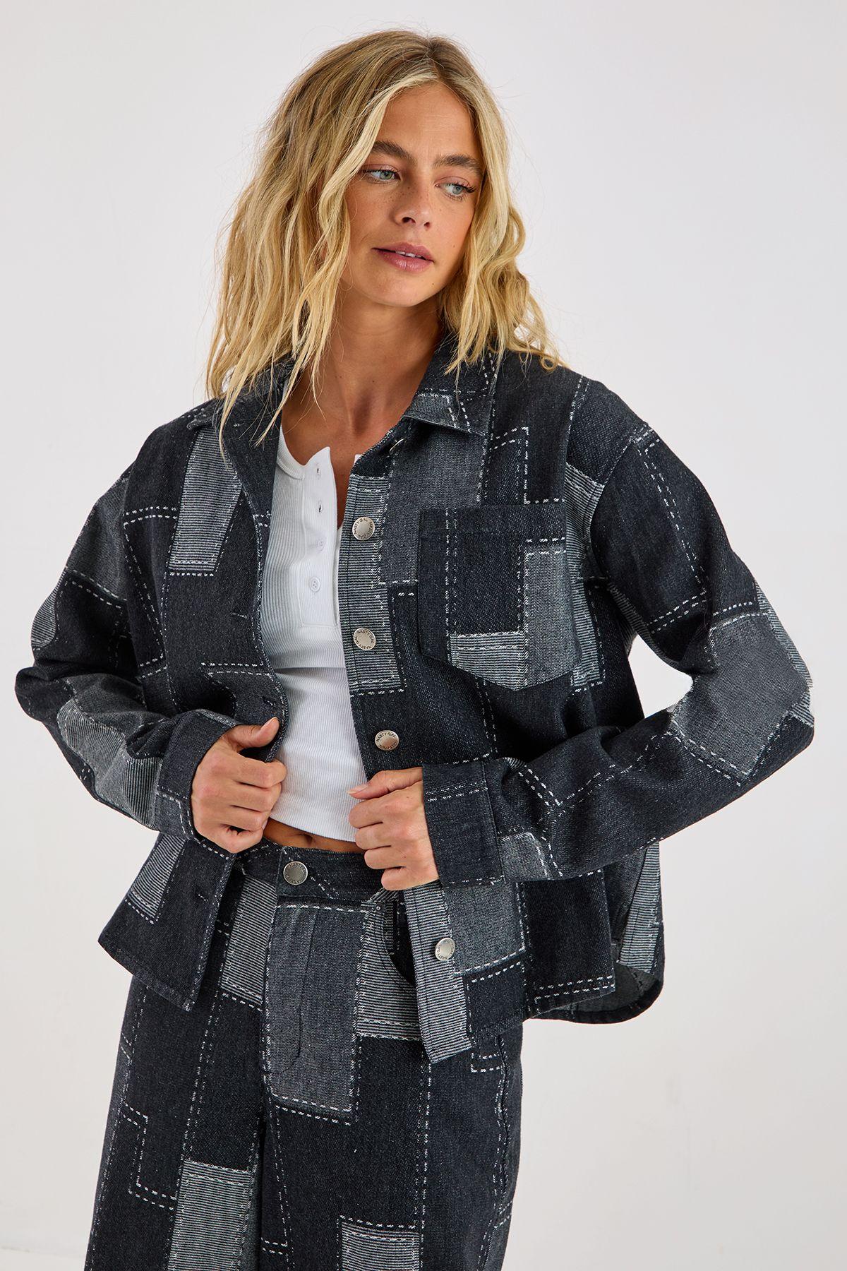Patchwork Denim Long Sleeve Oversized Shirt by NASTYGAL