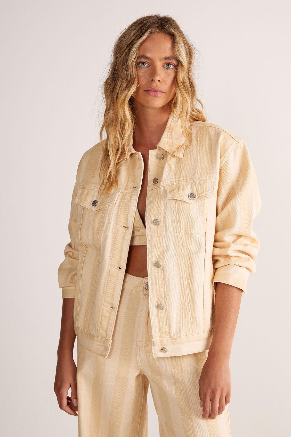 Pinstripe Denim Jacket by NASTYGAL