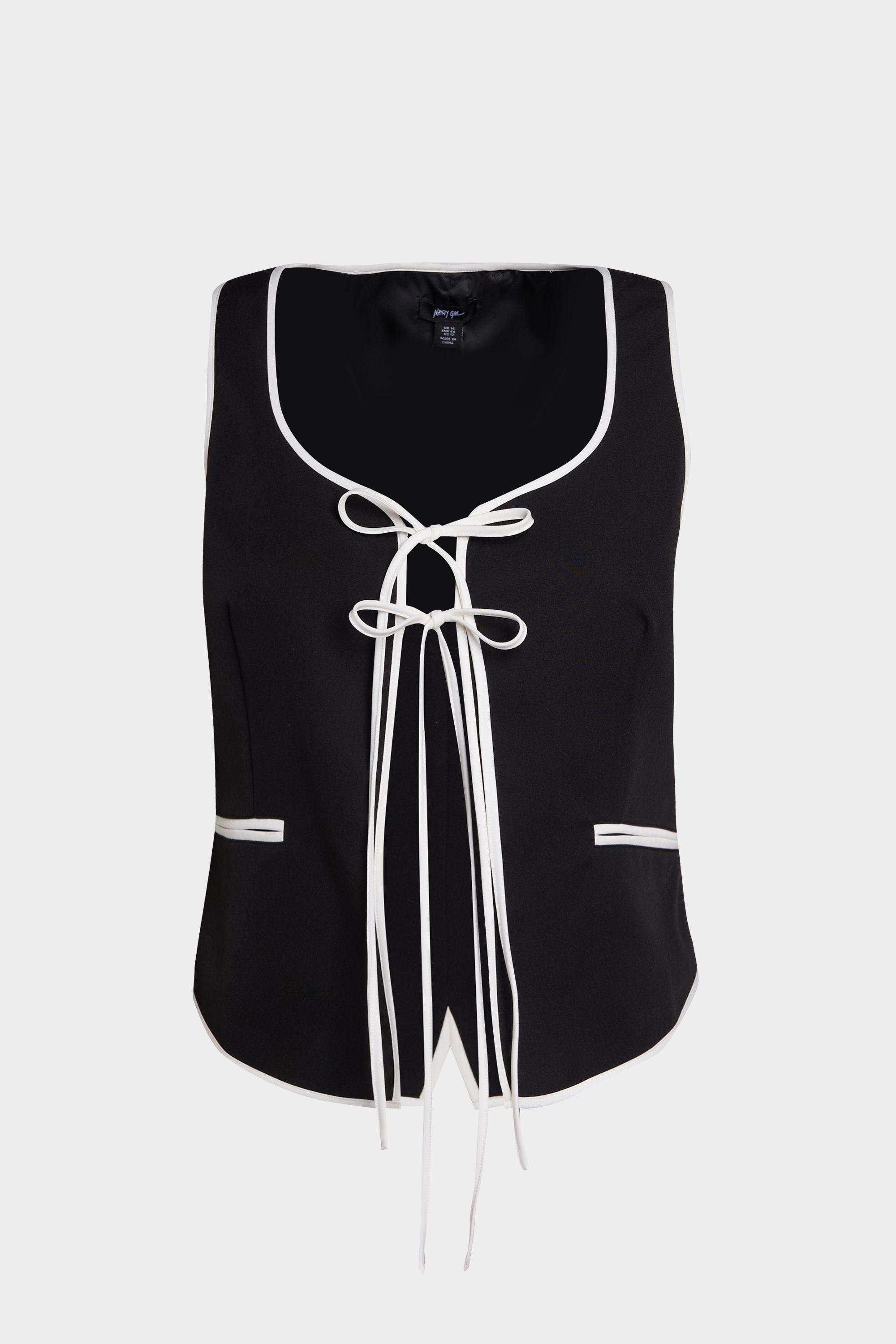 Plus Tailored Contrast Piped Vest by NASTYGAL