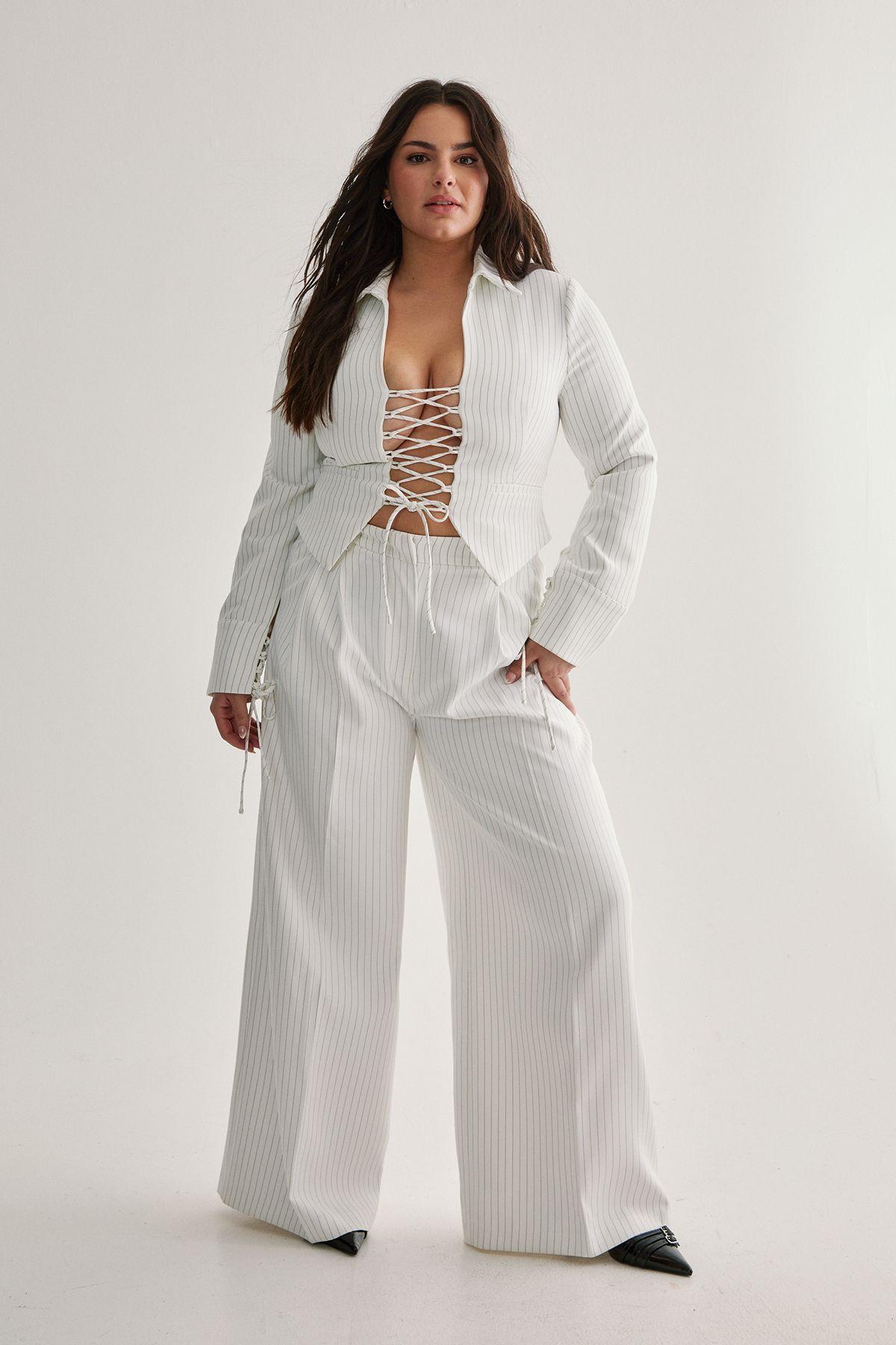 Plus Tailored Pinstripe Trouser by NASTYGAL