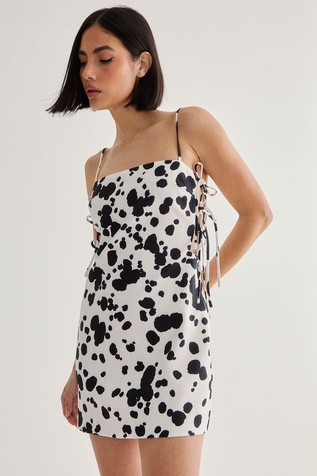 Spot Print Tailored Tie Side Dress by NASTYGAL