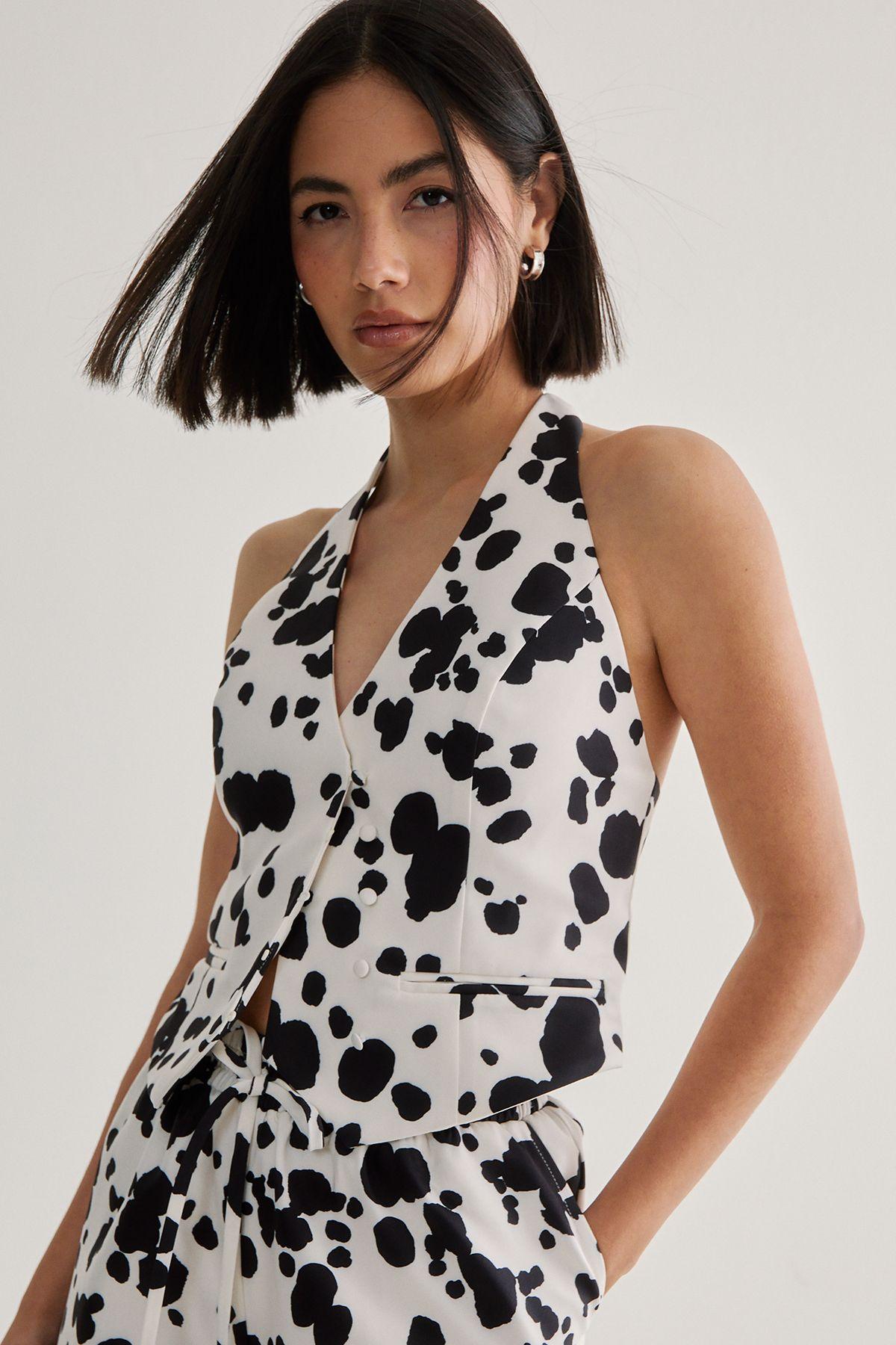 Spot Print Tailored Waistcoat Co-ord by NASTYGAL