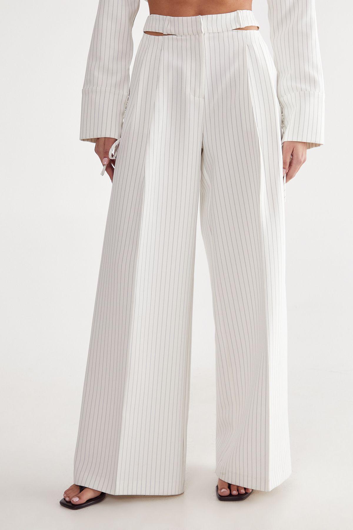 Tailored Cut Out Detail Pinstripe Trouser by NASTYGAL Tailored Cut Out Detail Pinstripe Trouser by NASTYGAL
