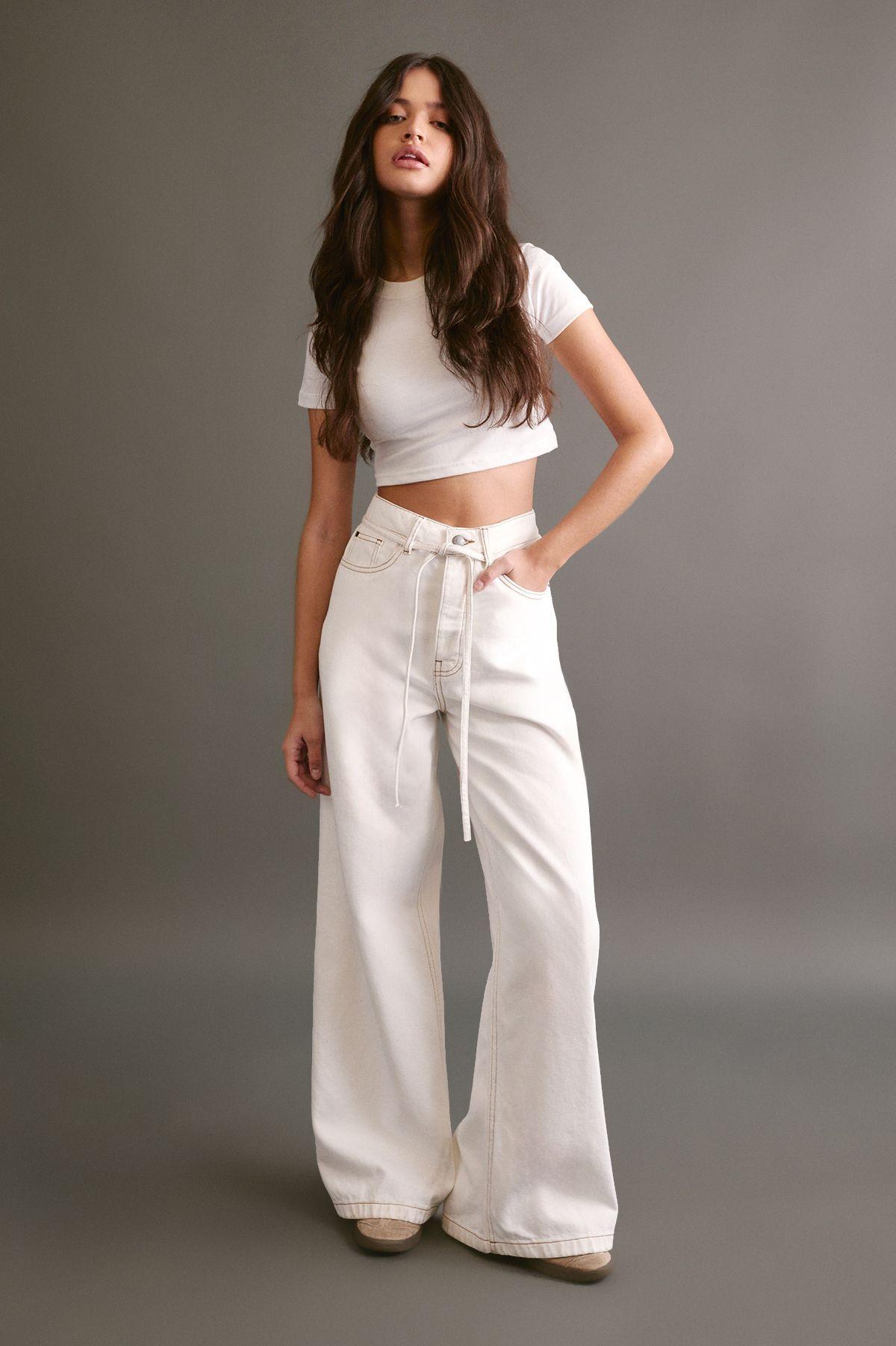The Belted Wide Leg Jeans by NASTYGAL