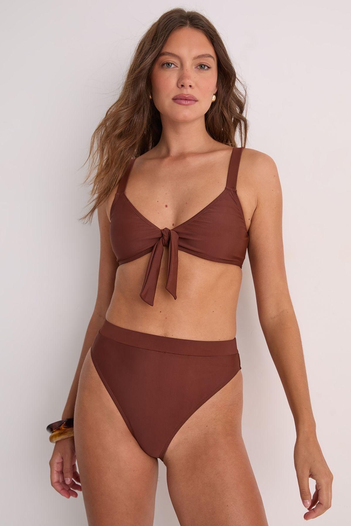 Tie Front High Leg Bikini Set by NASTYGAL