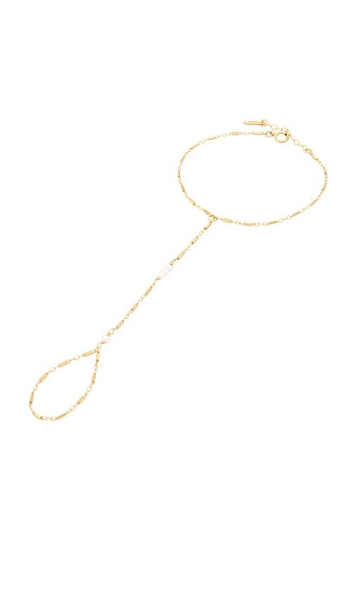 Natalie B Jewelry Yaya Hand Chain in Metallic Gold by NATALIE B JEWELRY