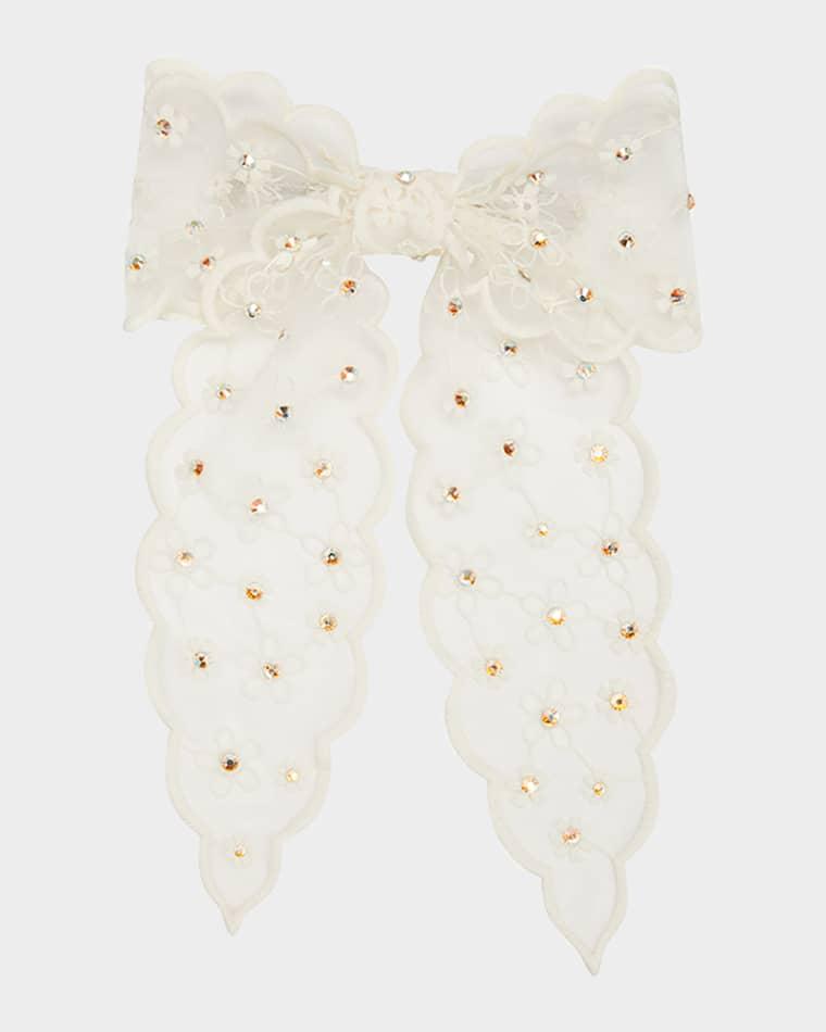 Floral Bow Barrette by NATASHA ACCESSORIES LIMITED