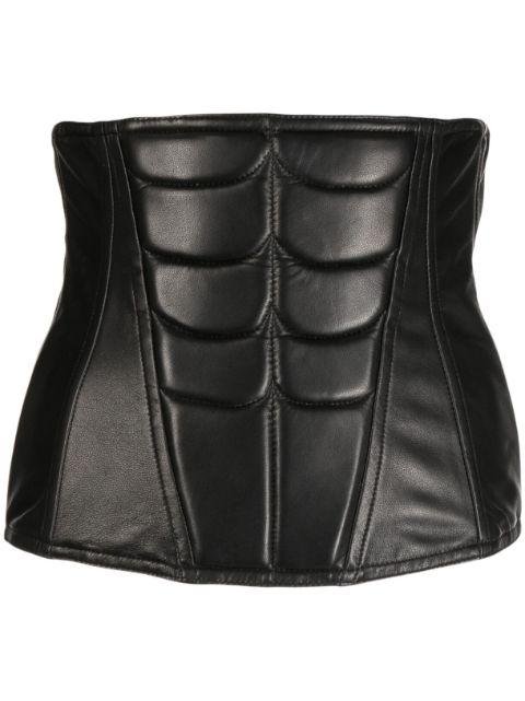 Abs leather corset by NATASHA ZINKO
