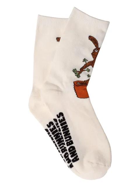 Groot rabbit-tree socks by NATASHA ZINKO