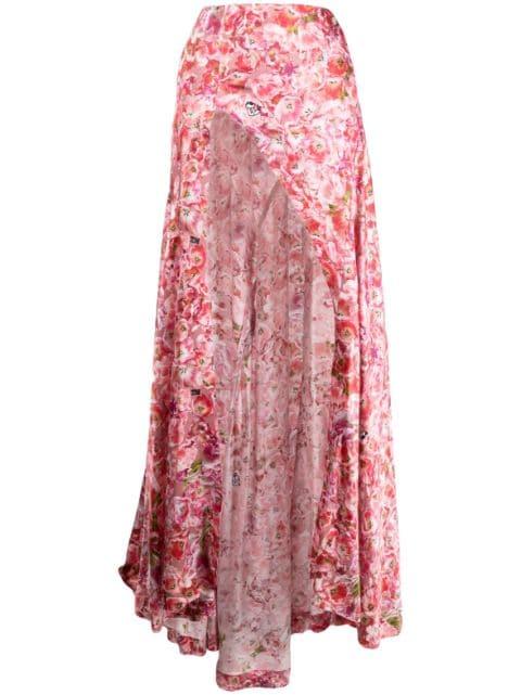 Tulip-print silk maxi skirt by NATASHA ZINKO Tulip-print silk maxi skirt by NATASHA ZINKO
