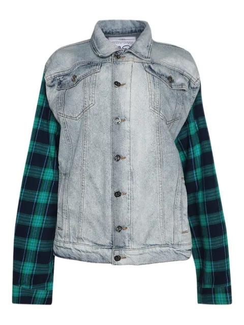 check sleeve denim jacket by NATASHA ZINKO