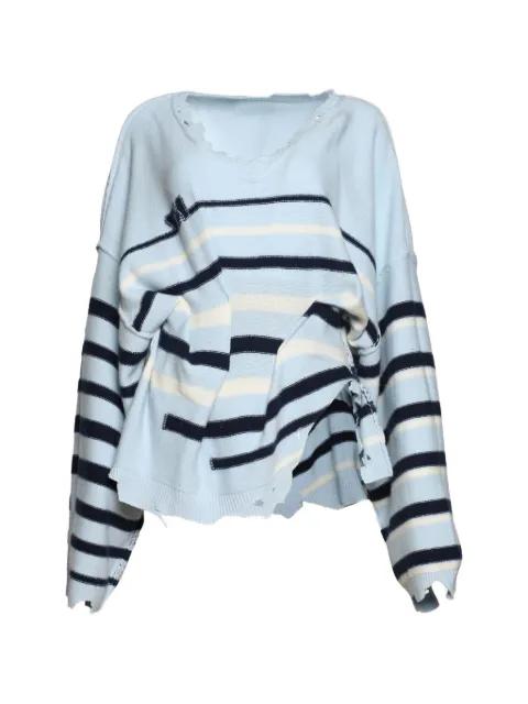 distressed striped sweater by NATASHA ZINKO