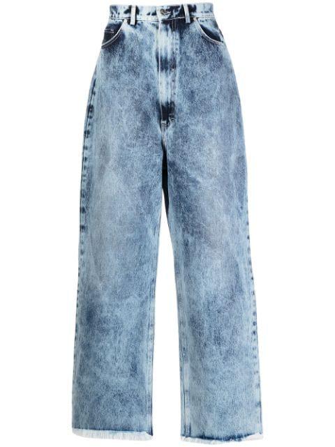 pixel-heart pocket wide-leg jeans by NATASHA ZINKO