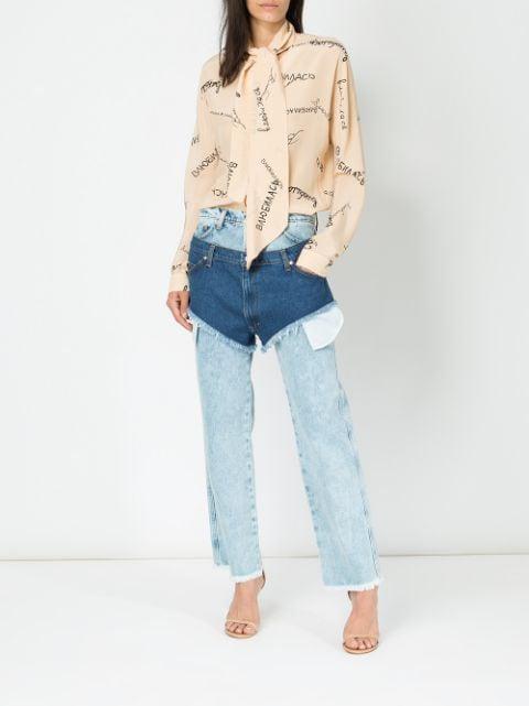 printed pussy-bow blouse by NATASHA ZINKO