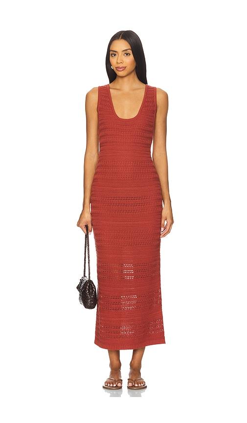 Nation Los Angeles Carrer Sweater Dress in Brick by NATION LOS ANGELES