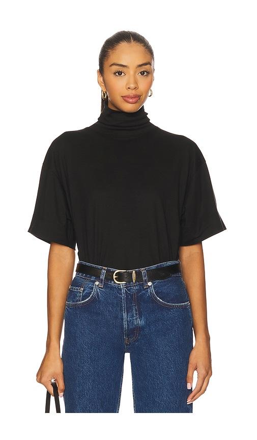 Nation Los Angeles Fable Turtleneck Tee in Black by NATION LOS ANGELES
