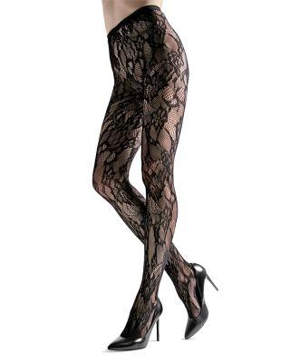 Lace Cut Out Fishnet Tights by NATORI