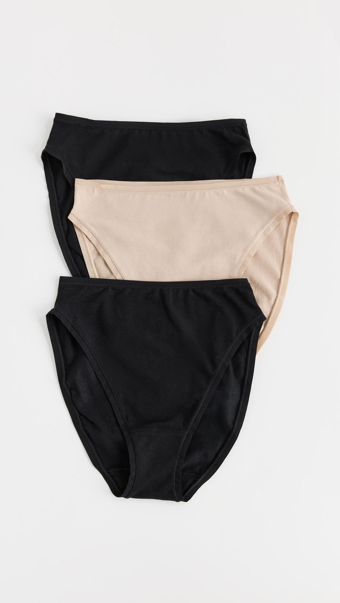 Natori Bliss Bare Cotton High Cut Briefs 3 Pack by NATORI