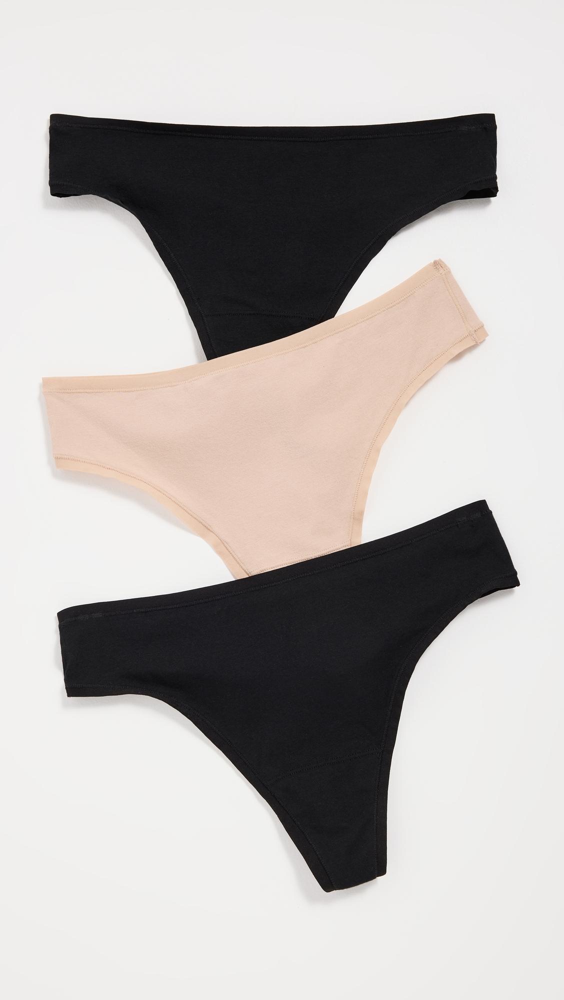 Natori Bliss Bare Cotton Thong 3-Pack by NATORI