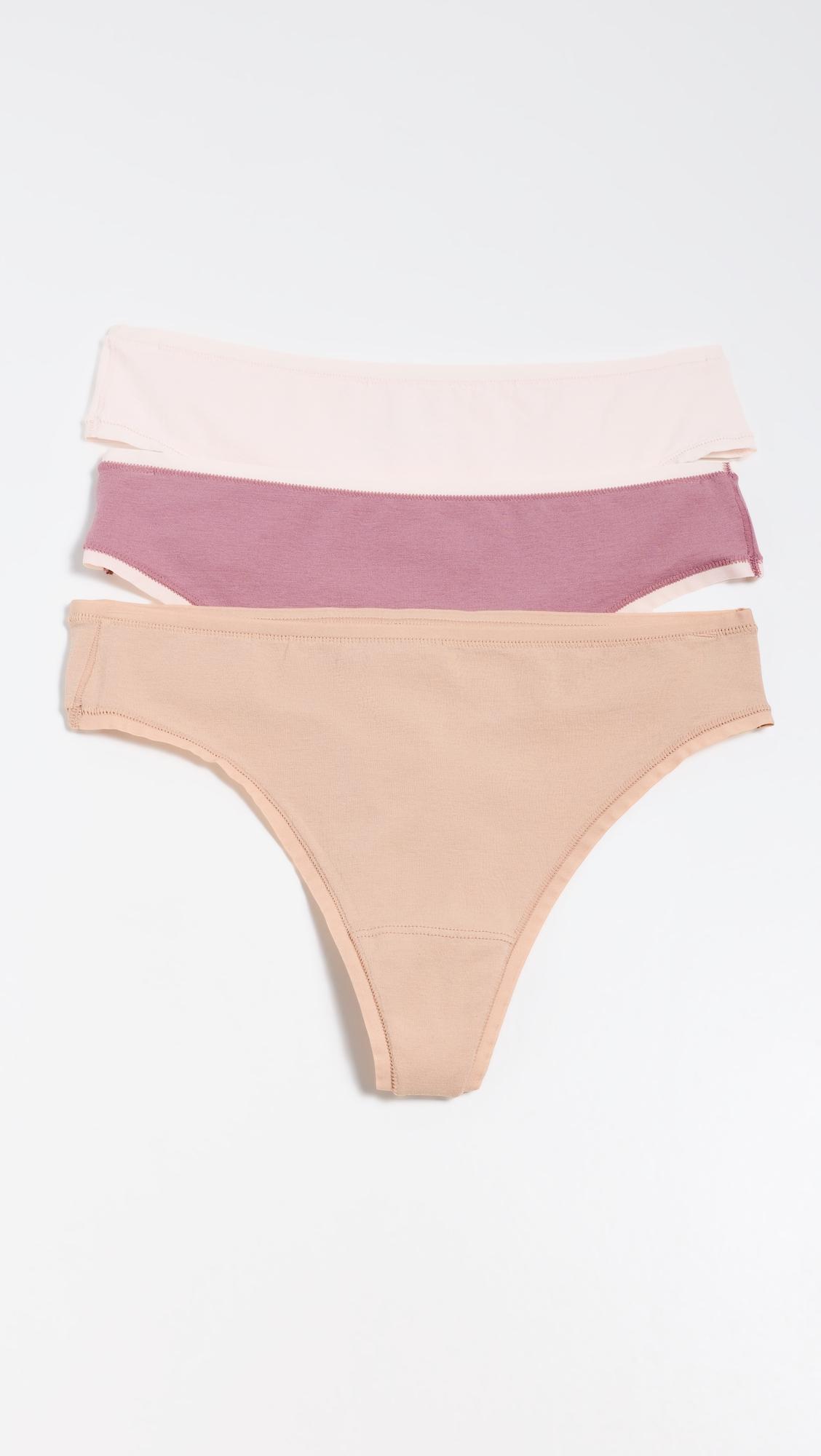 Natori Bliss Bare Cotton Thong 3-Pack by NATORI