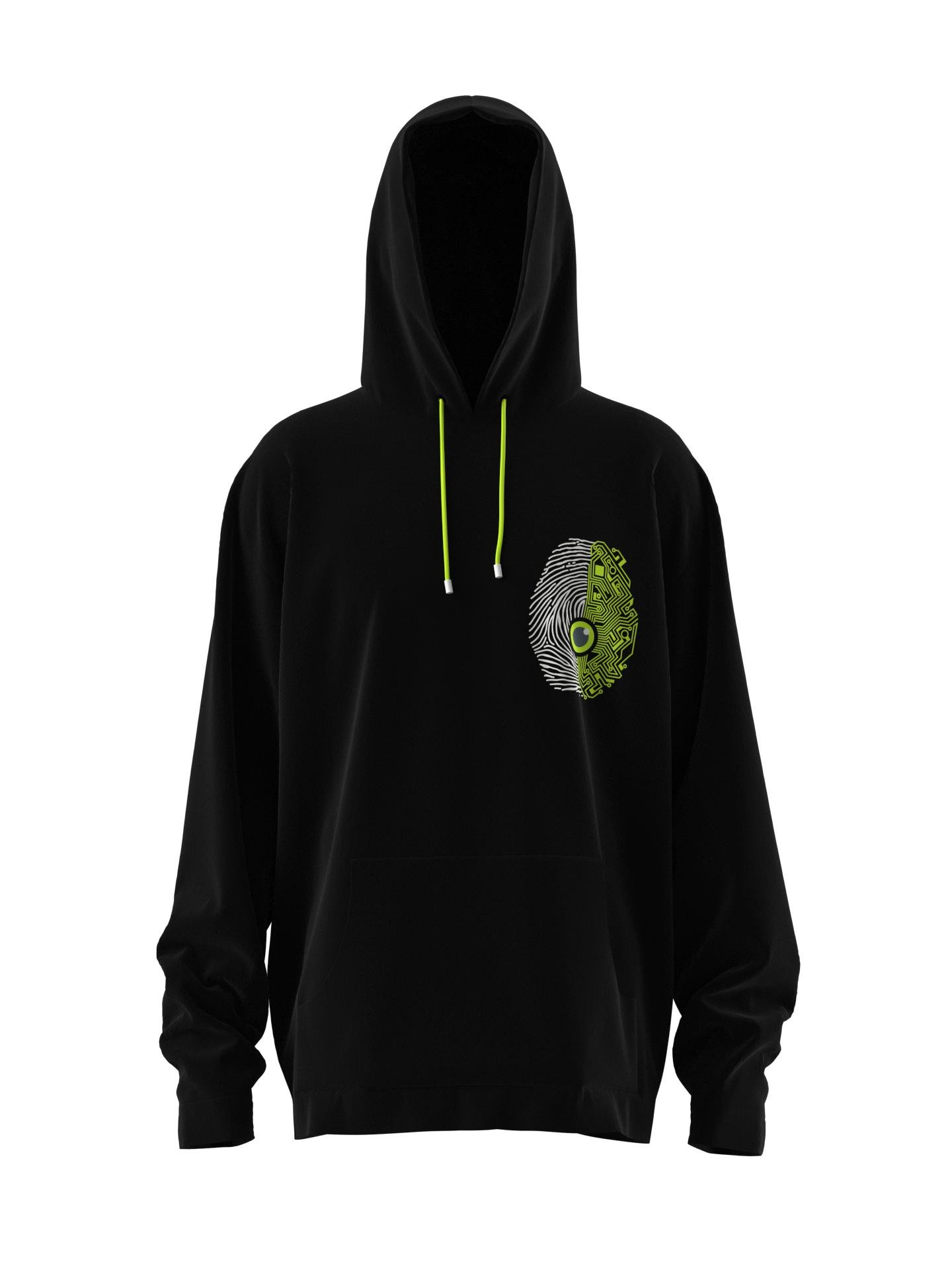 Spine or Technology? Green Hoodie by NATTY GARB
