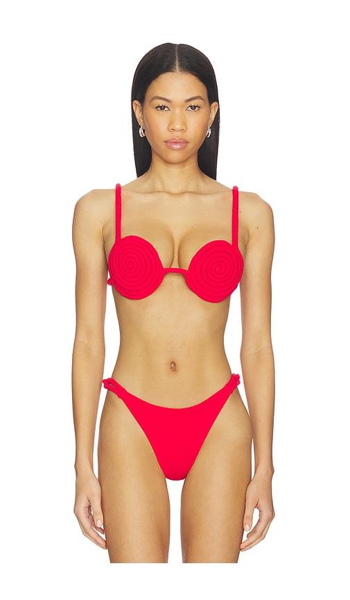 Nau Bikinis Athens Bikini Top in Red by NAU BIKINIS