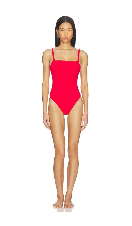 Nau Bikinis Braided Low Back One Piece in Red by NAU BIKINIS