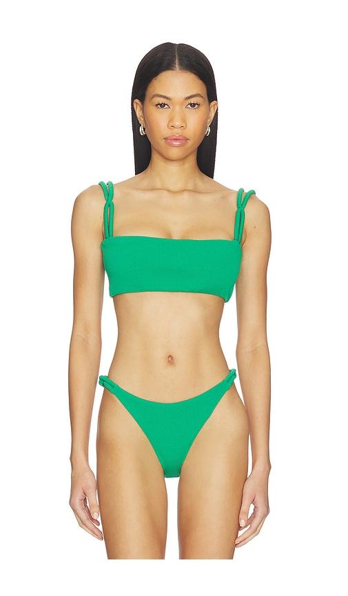 Nau Bikinis Link Strap Bikini Top in Green by NAU BIKINIS