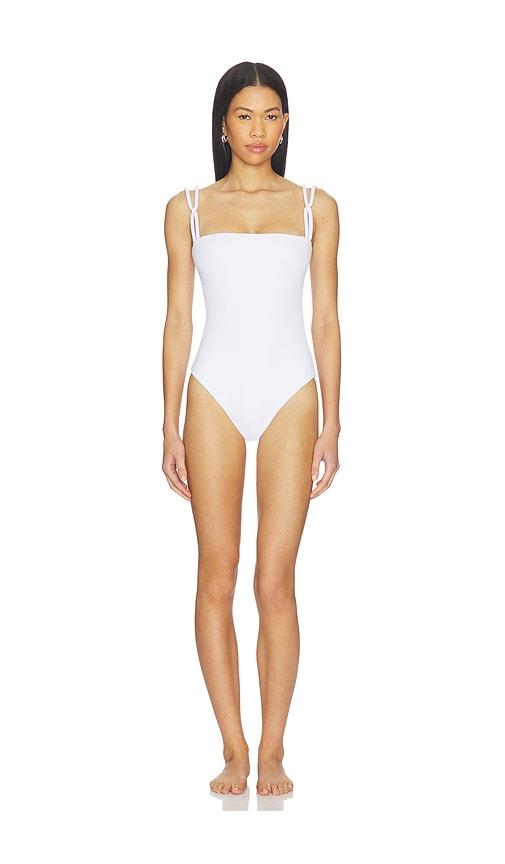 Nau Bikinis Link Strap One Piece in White by NAU BIKINIS