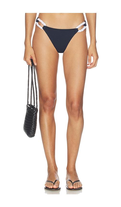 Nau Bikinis Rope Contrast Bikini Bottom in Navy by NAU BIKINIS