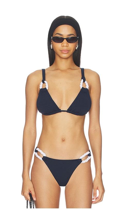 Nau Bikinis Rope Contrast Bikini Top in Navy by NAU BIKINIS