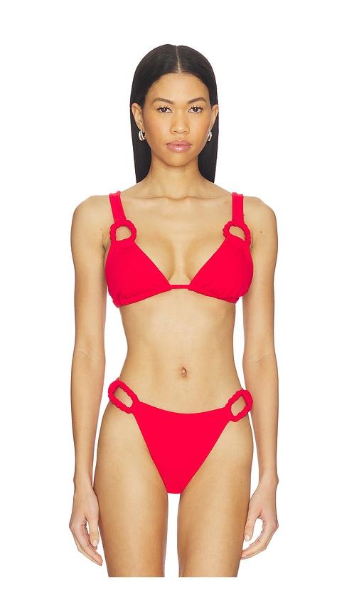Nau Bikinis Rope Link Bikini Top in Red by NAU BIKINIS