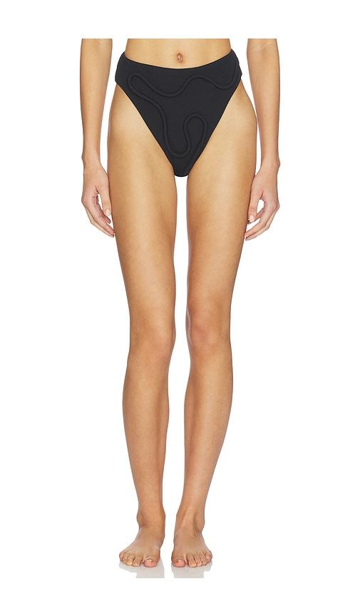 Nau Bikinis Swirl Bikini Bottom in Black by NAU BIKINIS