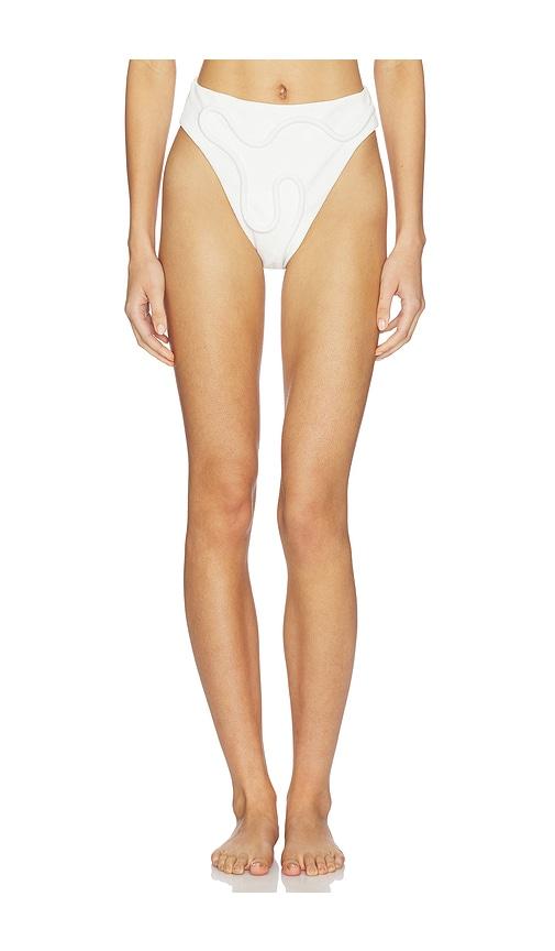 Nau Bikinis Swirl Bikini Bottom in White by NAU BIKINIS