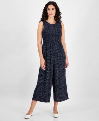Women's Dot-Print Wide-Leg Jumpsuit by NAUTICA JEANS
