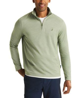 Men's Striped Quarter-Zip Sweatshirt by NAUTICA