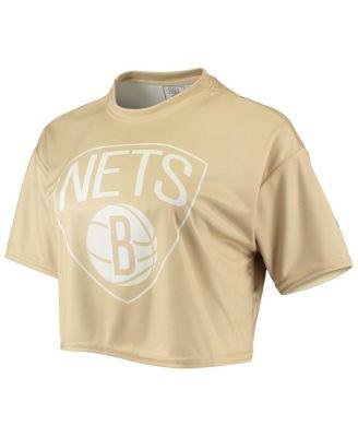 Women's Tan Brooklyn Nets Sand Crop Top by NBA EXCLUSIVE COLLECTION
