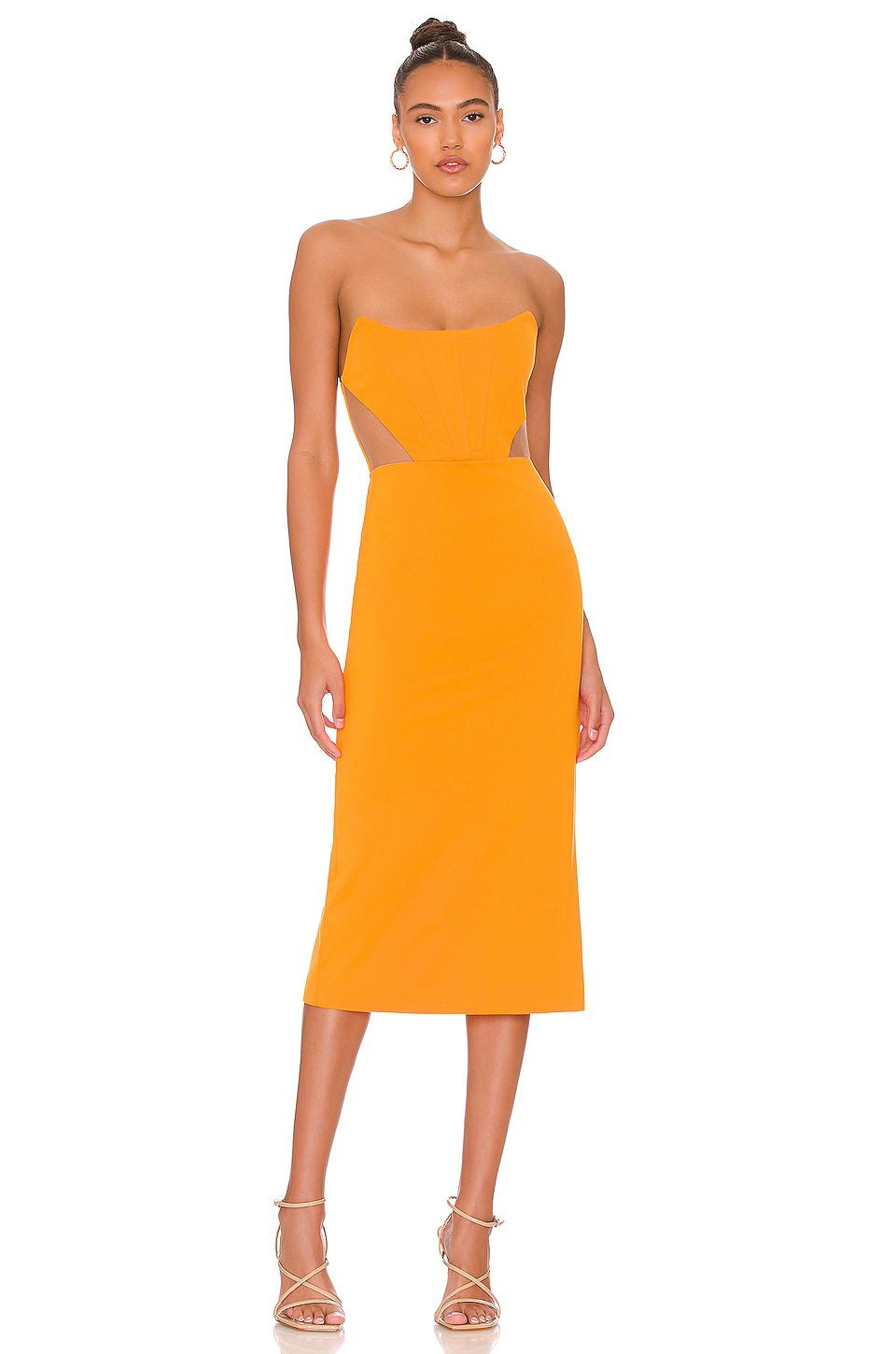 NBD Leighton Midi Dress in Orange by NBD