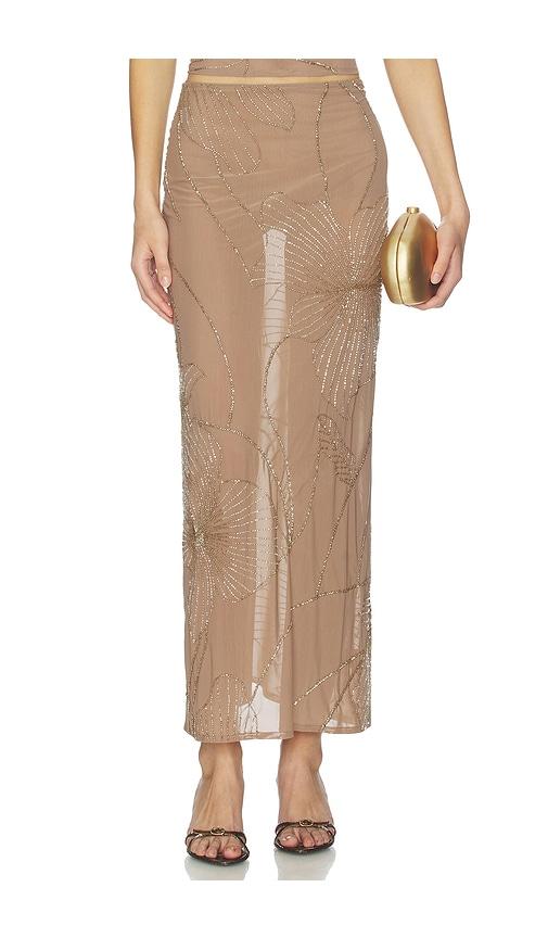 NBD Tanuja Maxi Skirt in Taupe by NBD