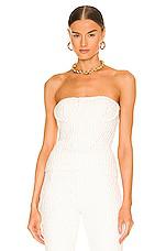 NBD Tara Boucle Knit Bustier Tube Top in White by NBD