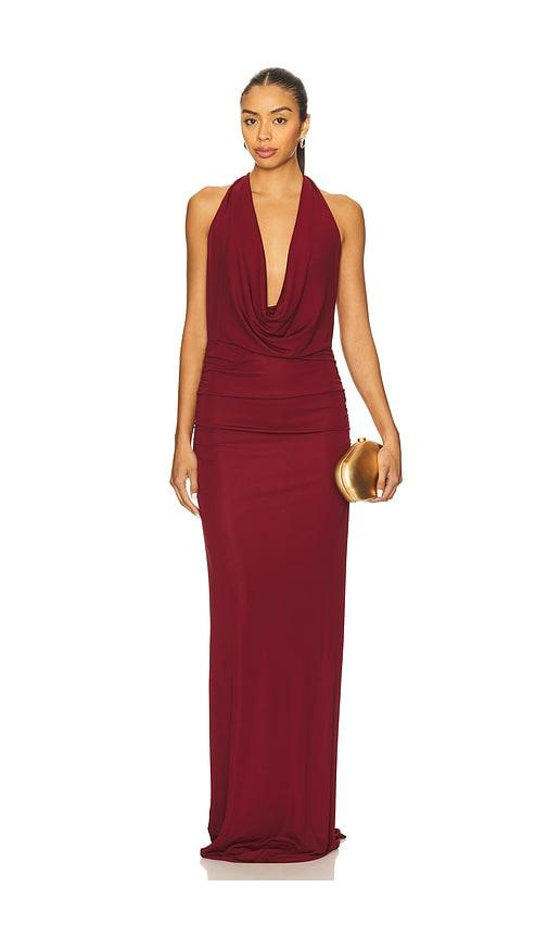NBD The Lisha Gown in Burgundy by NBD