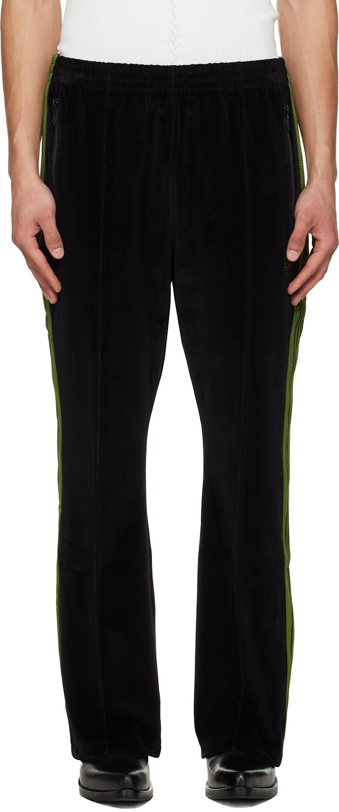 Black Boot-Cut Track Pants by NEEDLES