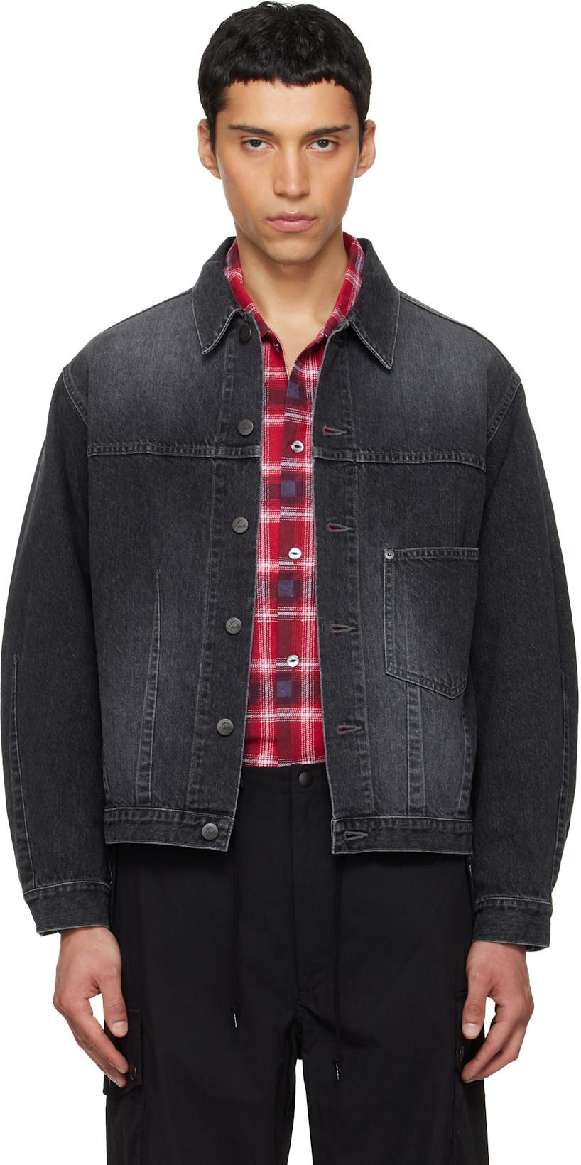 Black Darts Bottom Denim Jacket by NEEDLES