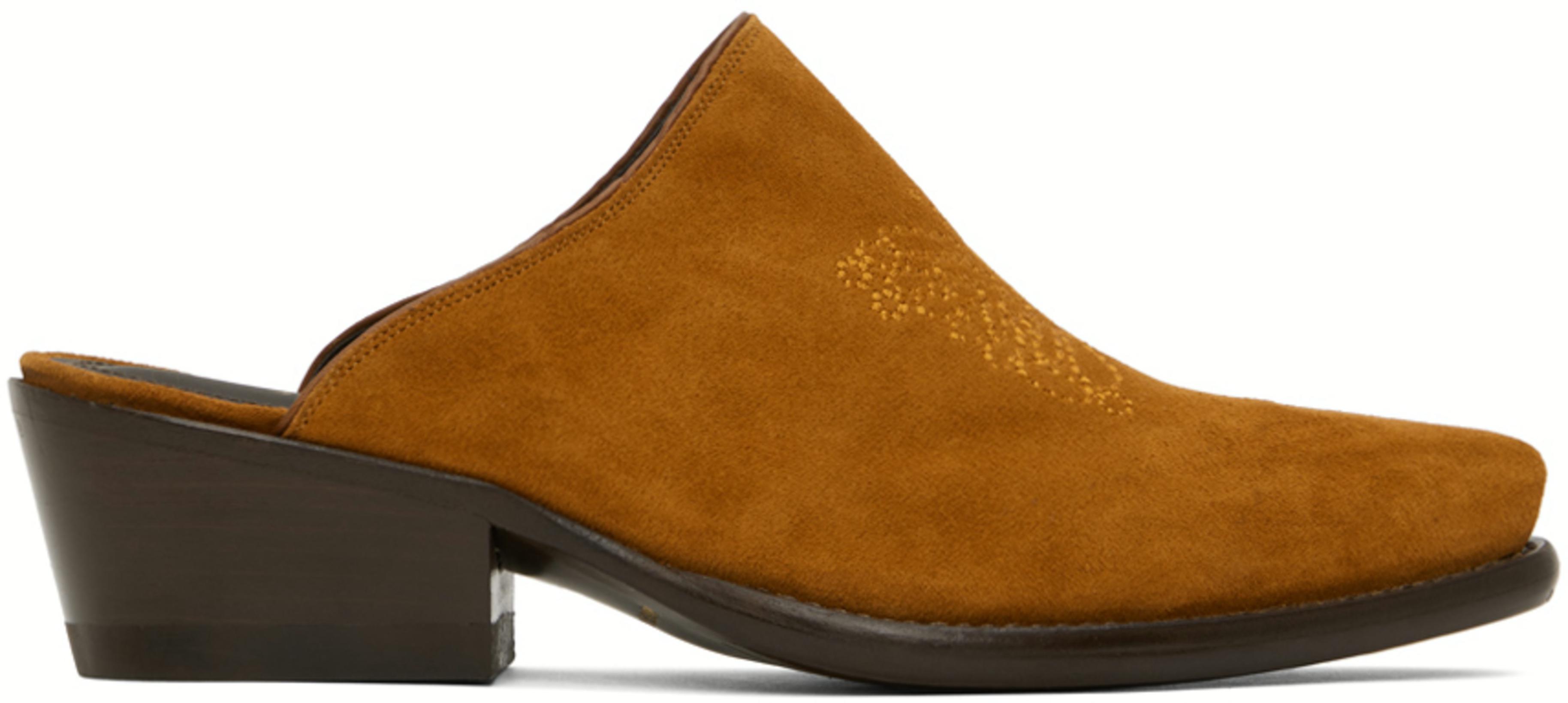 Brown Papillon Mules by NEEDLES
