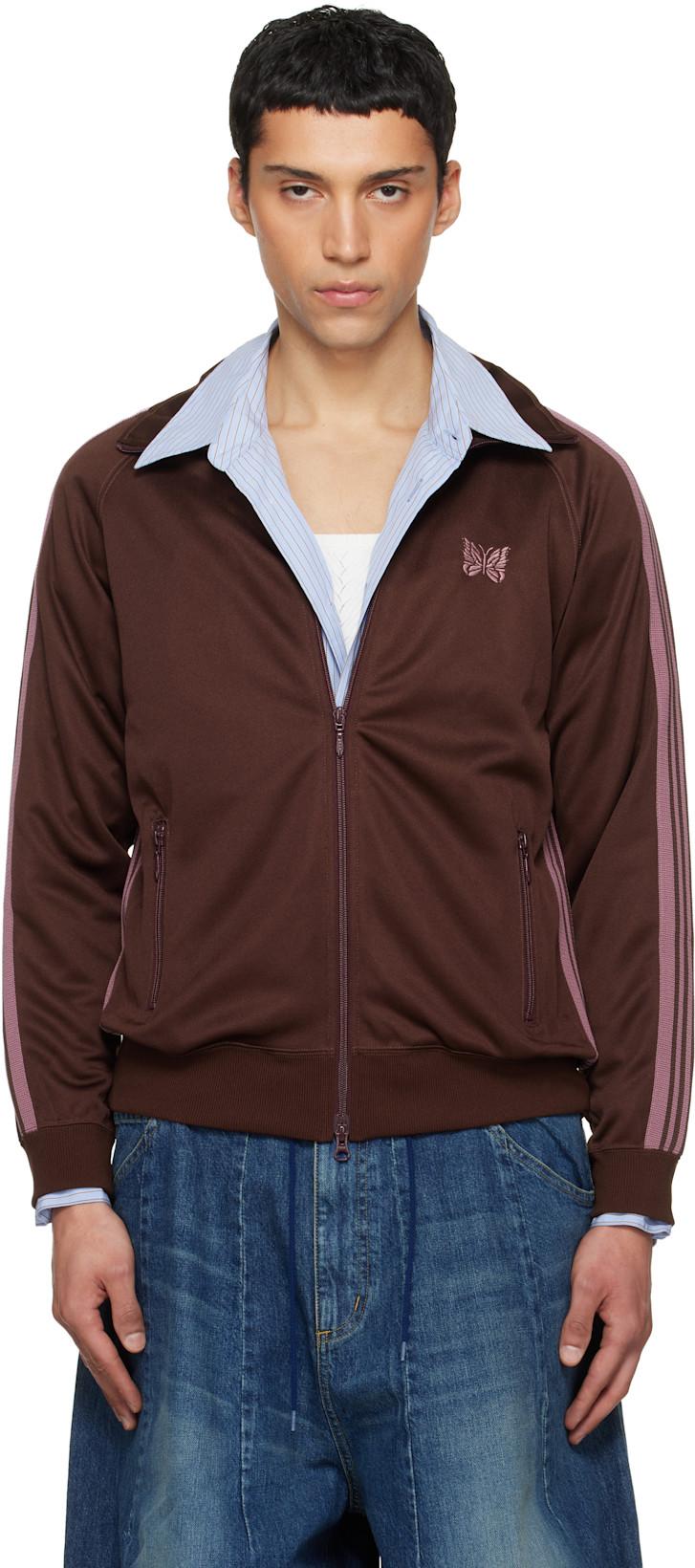 Brown Poly Smooth Track Jacket by NEEDLES