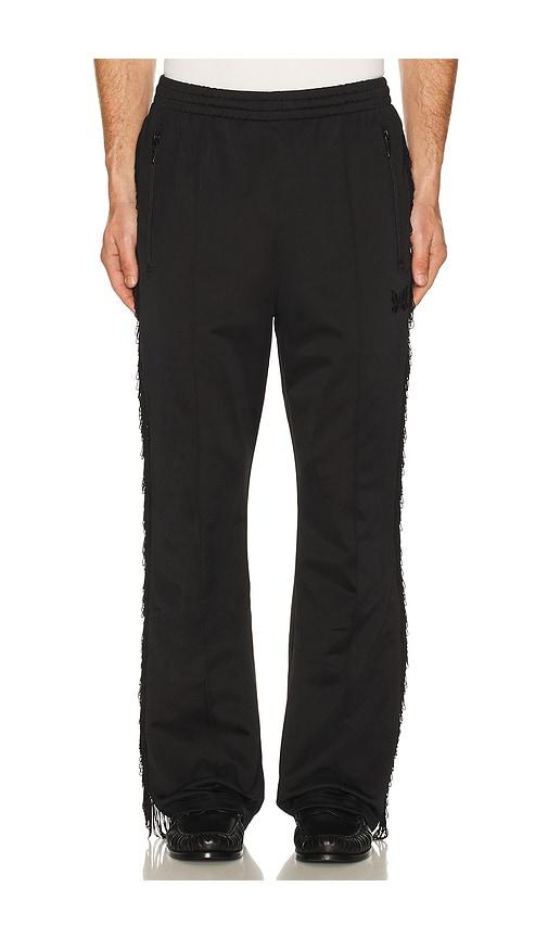 Needles Fringe Track Pant Tricot Jersey in Black by NEEDLES